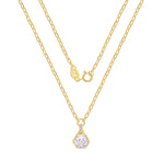 Load image into Gallery viewer, Gold Plated CZ Hexagon Necklace