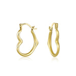 Load image into Gallery viewer, 10K Yellow Puffed Heart Hoop Earrings
