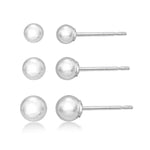 Load image into Gallery viewer, 14K White Gold Ball Stud Earring Set