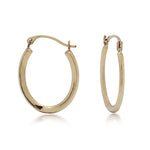 Load image into Gallery viewer, 14K Yellow Gold Hoop Oval Knife Edge Earrings