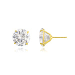 Load image into Gallery viewer, 14K Yellow Gold 12mm Round CZ Statement Stud Earrings