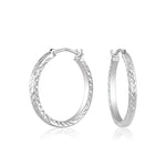 Load image into Gallery viewer, 14K White Gold Simple Hoop Earrings