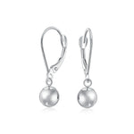 Load image into Gallery viewer, 14K White Gold Simple Dangle Ball Earrings