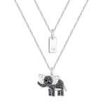 Load image into Gallery viewer, Sterling Silver Plated Brass Good Luck Elephant and Tag Pendant Necklace