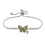 Load image into Gallery viewer, Sterling Silver Plated Brass Butterfly Adjustable Bracelet