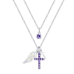 Load image into Gallery viewer, Sterling Silver Plated Brass Cross Faith Pendant Necklace