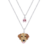 Load image into Gallery viewer, Sterling Silver Plated Brass Dog Pendant Necklace