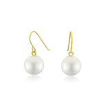 Load image into Gallery viewer, 14K Yellow Gold Perfect Pearl Drop Earrings