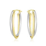 Load image into Gallery viewer, 14K Yellow and White Gold Twist Hoop Earrings