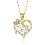 Load image into Gallery viewer, 14KT Yellow Gold Floral Mom Pendant