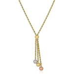 Load image into Gallery viewer, 14K Yellow Gold Lariat Dangle Bead Necklace