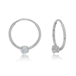 Load image into Gallery viewer, 14K White Gold Endless Hoops