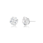Load image into Gallery viewer, 14K White Gold Round 8mm Modern Stud CZ Earrings