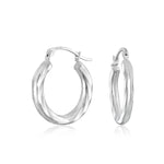 Load image into Gallery viewer, 14K White Gold Small and Twisted Hoop Earrings