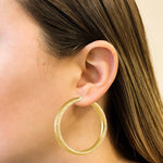 Load image into Gallery viewer, 14K Yellow Gold Large Statement Hoop Earrings