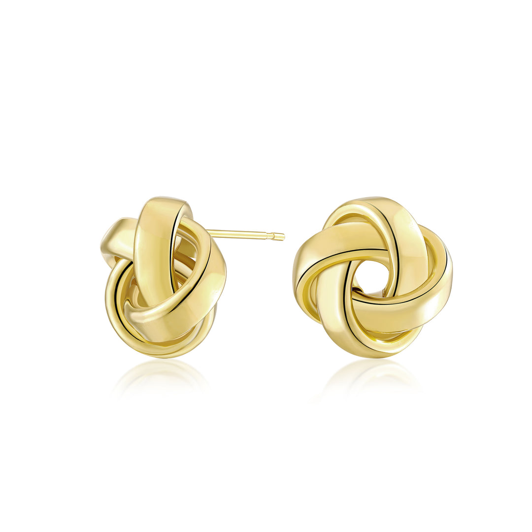 14K Yellow Gold Knot Stud Earrings