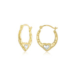 Load image into Gallery viewer, 14K Yellow Gold Classic Heart Hoop Earrings