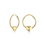 Load image into Gallery viewer, 14K Yellow Gold Endless Everyday Heart Hoop Earrings