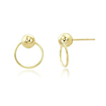 Load image into Gallery viewer, 14K Yellow Gold Modern Ball Hoop Earrings