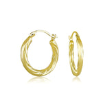 Load image into Gallery viewer, 14K Yellow Gold Small and Twisted Hoop Earrings