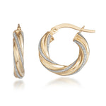 Load image into Gallery viewer, 14K Yellow Gold Inverted Twist Hoop Earrings
