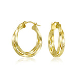 Load image into Gallery viewer, 14K Yellow Gold Meduim Twist Hoop Earrings