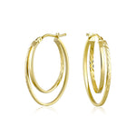 Load image into Gallery viewer, 14K Yellow Gold Up Down Hoop Earrings