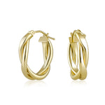 Load image into Gallery viewer, 14K Yellow Gold Twist and Turn Hoop Earrings