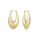Load image into Gallery viewer, 14K Yellow Gold Chunky Modern Oval Hoop Earrings
