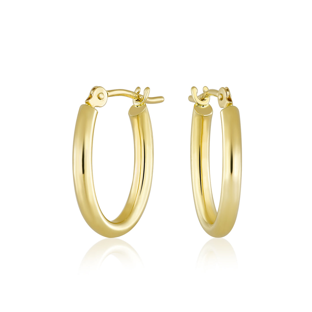 14K Yellow Gold Not So Simple Hoop Earrings