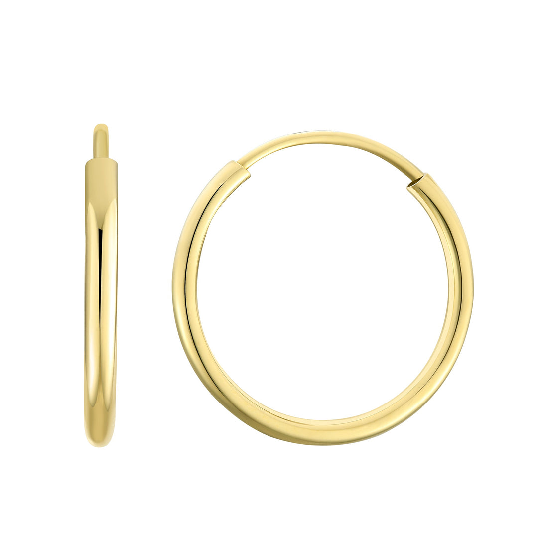 10K Rose Gold Medium Simple Hoop Earrings
