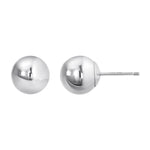 Load image into Gallery viewer, 14K White Gold Round 8mm Large Stud Earrings