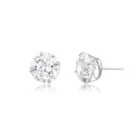 Load image into Gallery viewer, 14K White Gold Round 10mm Modern and Bold Stud CZ Earrings