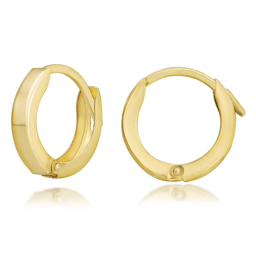 14K Yellow Gold Knife Edge Hoop Earrings