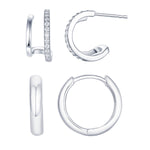 Load image into Gallery viewer, Sterling Silver Modern Multi Hoop Earring Set