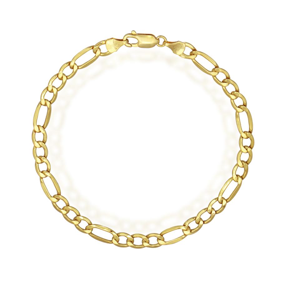18K Yellow Gold 5mm Figaro Bracelet 8.5"