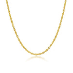 Load image into Gallery viewer, 18K Yellow Gold Sparkle Singapore Chain Necklace 16"