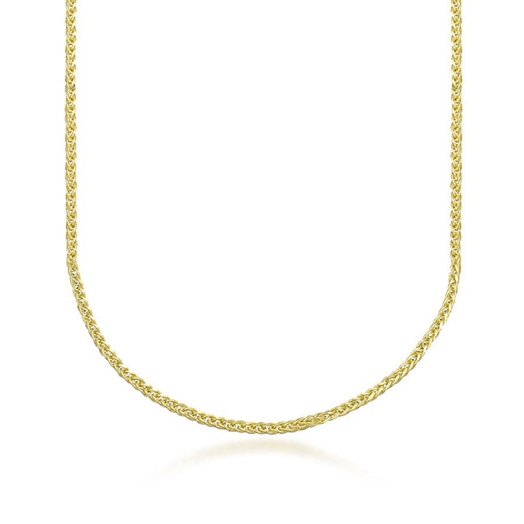 18K Yellow Gold Modern Wheat Chain Necklace 20"