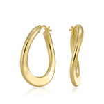 Load image into Gallery viewer, 14K Yellow Gold Wavey Hoop Earrings