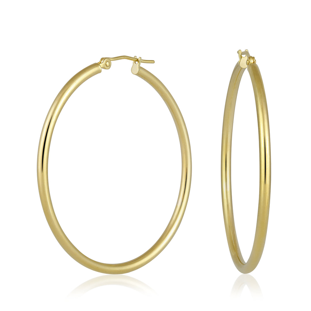 14K Yellow Gold Thin Hoop Earrings