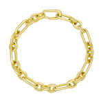 Load image into Gallery viewer, Sterling Silver Gold Plated Everyday Paperclip Link Chain Bracelet