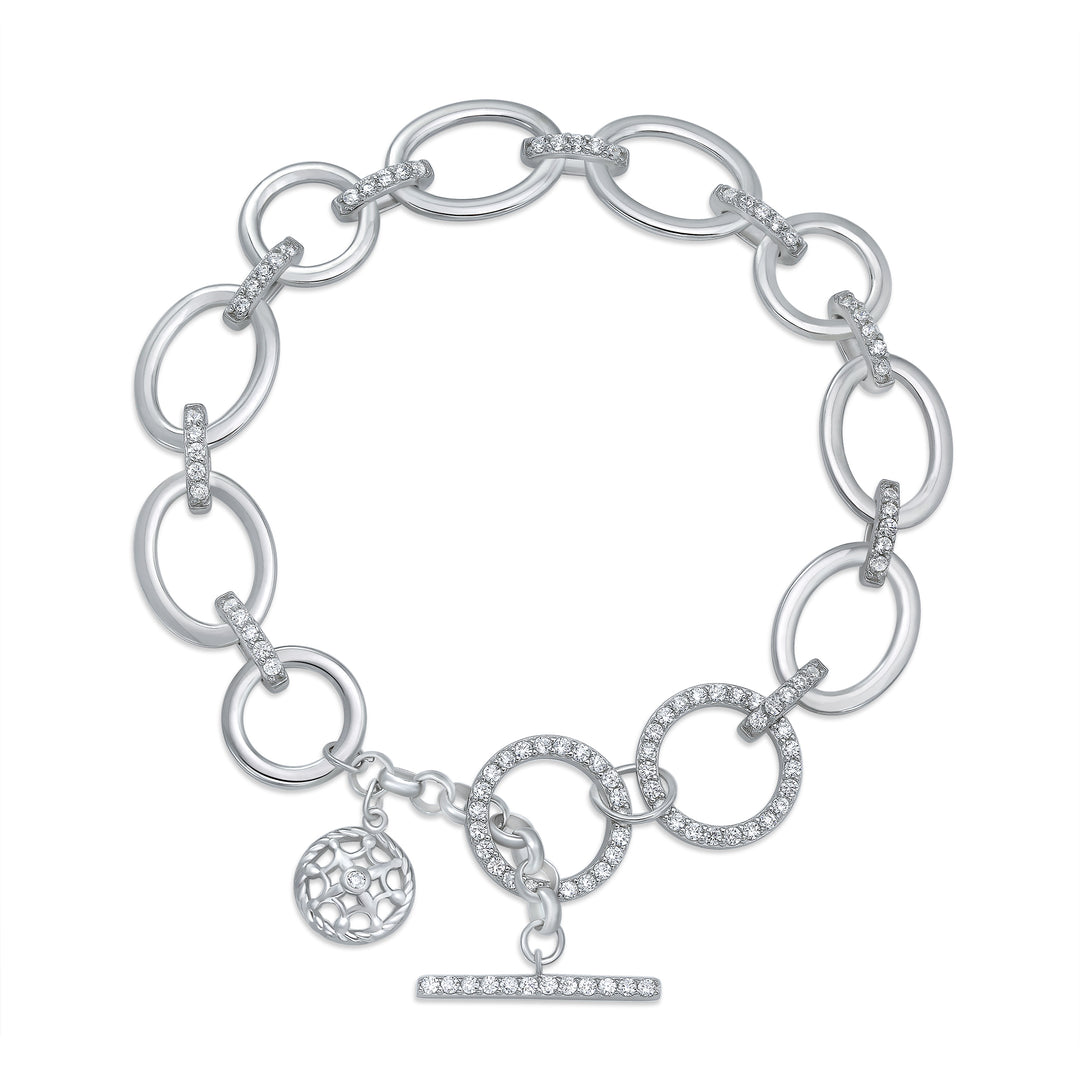 Sparks and Circles Sterling Silver Bracelet
