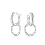 Load image into Gallery viewer, Sterling Silver Double Hoop Dangle Earrings
