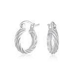 Load image into Gallery viewer, Sterling Silver Twist Weave Everyday Hoop Earrings