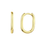 Load image into Gallery viewer, Slim Oval Huggie Hoop Earrings