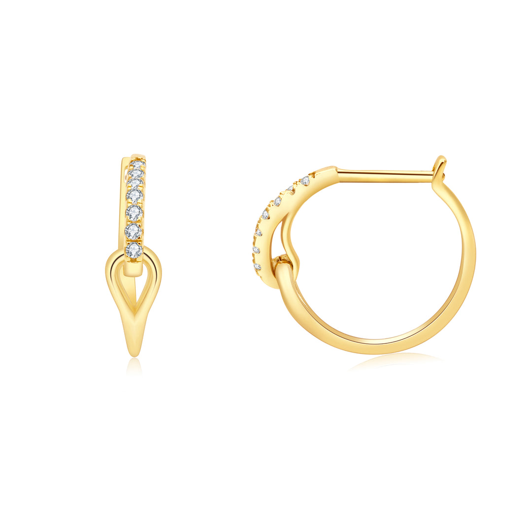 Interlock CZ Hoop Earrings