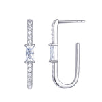 Load image into Gallery viewer, Sparkle CZ J Hoop Earrings