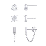 Load image into Gallery viewer, Modern CZ Earring Stud Set