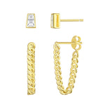 Load image into Gallery viewer, Stone and Chain Earring Set