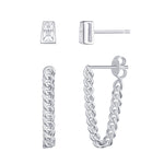 Load image into Gallery viewer, Stone and Chain Earring Set